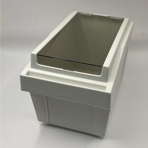 White Storage Bin with Transparent Lid